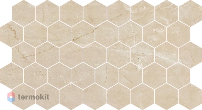 Мозаика Caramelle Marble Porcelain Nuvola Beige Pol Hexagon 26,7x30,8