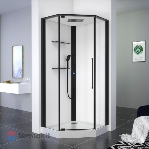 Душевая кабина Black&White Galaxy 90x90 черный матовый G8035