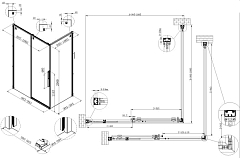 Душевой уголок Vincea Ultima 2000x1000x1000 вороненая сталь VSR-7UL1010CLGM
