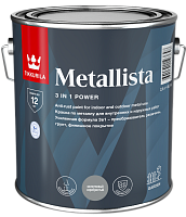 Tikkurila Metallista,Специальная атмосферостойкая краска по ржавчине для внутренних и наружных работ,Молот. серебристая,2,5л