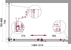 Душевой уголок BelBagno Acqua 1950x1500x800 хром ACQUA-AH-1-150/80-C-Cr