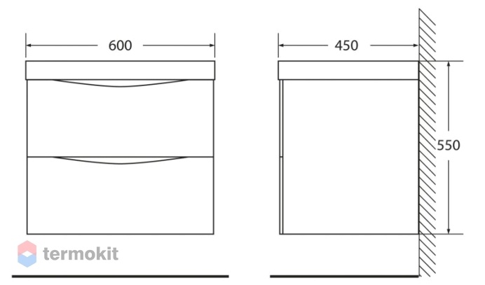 Раковина мебельная Belbagno BB600/450-LV-MR-AST