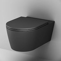 Унитаз подвесной AM.PM Func с сиденьем микролифт черный матовый C8F1701MBSC