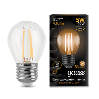 Лампа Gauss LED Filament Globe E27 5W 4100K 1/10/50