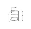 Зеркальный шкаф Duravit Brioso 62 с подсветкой Натуральный дуб BR7101L3030