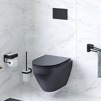 Унитаз подвесной AM.PM Spirit 2.0 с сиденьем микролифт черный матовый C701700MBSC