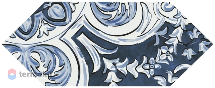Керамическая плитка Kerama Marazzi Алмаш HGD/A514/35000 декор 3 синий глянцевый 14х34