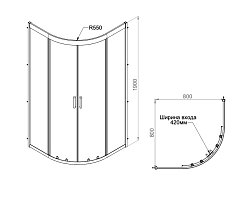 Душевой уголок AM.PM Gem 1900x800x800 W90E-401-080WT