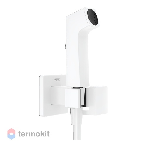 Встраиваемый смеситель с гигиеническим душем Hansgrohe Bidette белый матовый 29233700+29235180