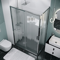 Душевой уголок Grossman Style 1950x1300x1000 (стекло шиншилла) левый хром 120.K33.05.1310.10.02