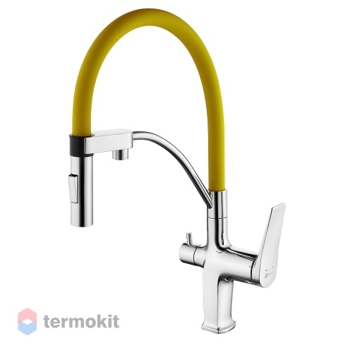 Смеситель для кухни Lemark Comfort хром/желтый LM3074C-Yellow