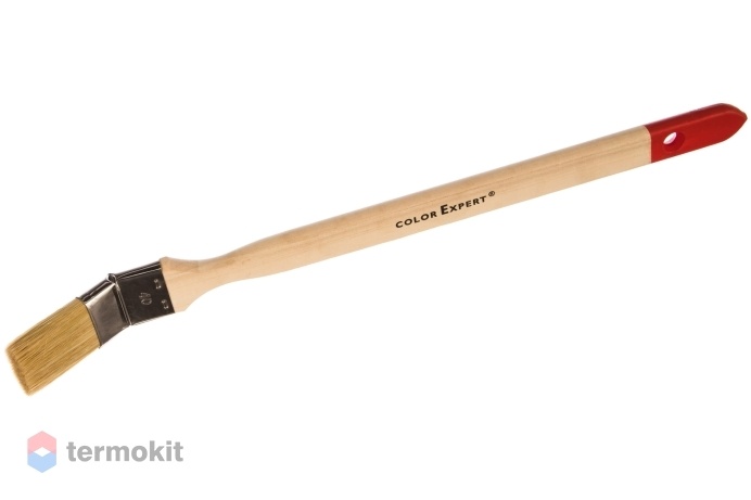 Color Expert Кисть радиаторная угловая, светлая, смешанная щетина, деревянная ручка (40мм)