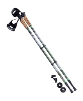 Палки для скандинавской ходьбы Berger Rainbow 77-135 см 2-секционные, чёрный/ярко-зелёный