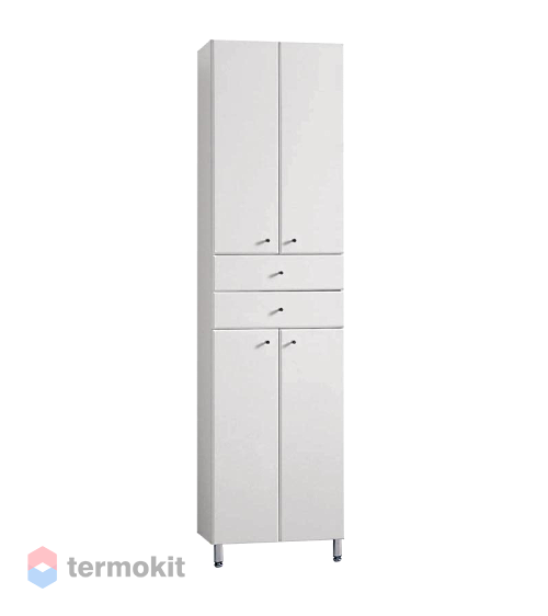 Шкаф-колонна двустворчатая Aquaton Симпл 50 белый глянец 1A122303SL010