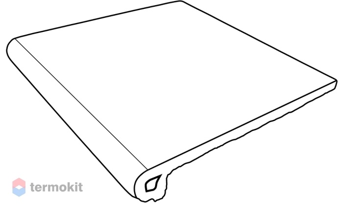 Ступень Gres de Aragon Petra Anti-Slip Round. Gris фронтальная 30x33