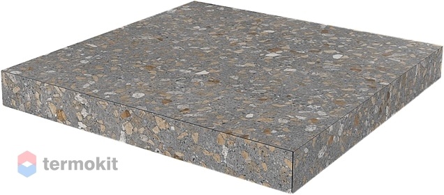 Ступень Kerama Marazzi Терраццо коричневый SG632200R/GCA угловая клееная 33х33
