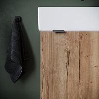 Тумба под раковину SANCOS Mini 35 подвесная, правая дуб галифакс натуральный MN35EGR УЦЕНЕННЫЙ