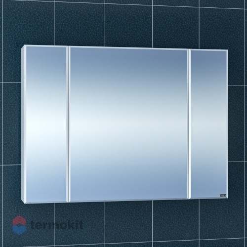Зеркальный шкаф СанТа Стандарт 100 подвесной белый глянец 113012