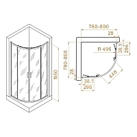 Душевой уголок RGW Passage PA-52B 1950x800x800 черный 03085288-14