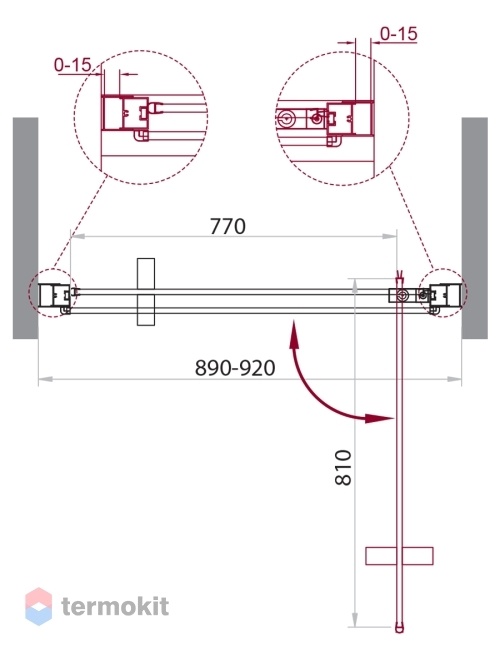 Душевая дверь BelBagno MARMI 900x1950 хром MARMI-B-1-90-C-Cr