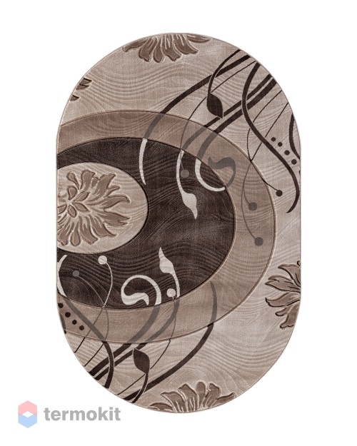 Ковёр Merinos Mega Carving 200x300 овальный бежевый 4780