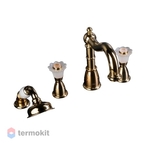 Смеситель на борт ванны Boheme Royal Crystal золото 395-Royal