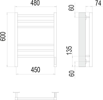 Электрический полотенцесушитель Terminus Ватикан П6 450x600 КС 9003 матовый