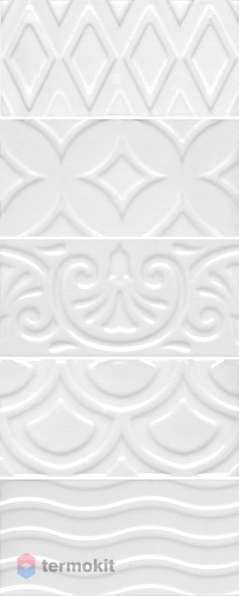 Керамическая плитка Kerama Marazzi Авеллино белый структура mix 16017 Настенная 7,4x15