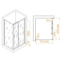 Душевой уголок RGW Passage PA-145 1850x1000x800 хром 020814580-11