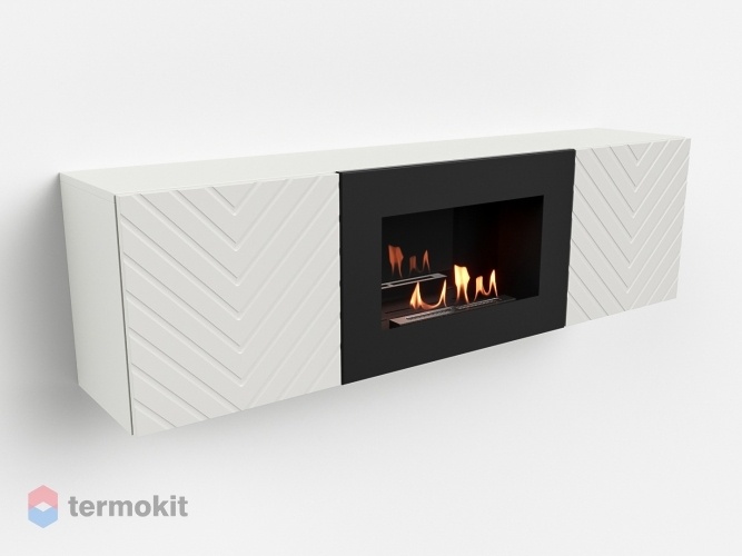 Тумба с биокамином Firelight BFP/P-1400V белая