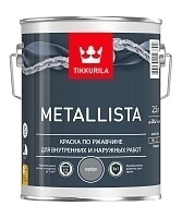 Tikkurila Metallista,Специальная атмосферостойкая краска по ржавчине для внутренних и наружных работ,Серебряная,2,5л
