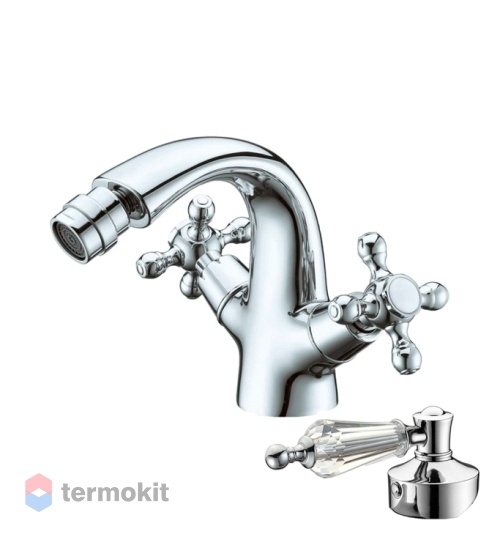 Смеситель для биде Boheme TRADIZIONALE CHROMO белый SWAROVSKI хром 276-SW