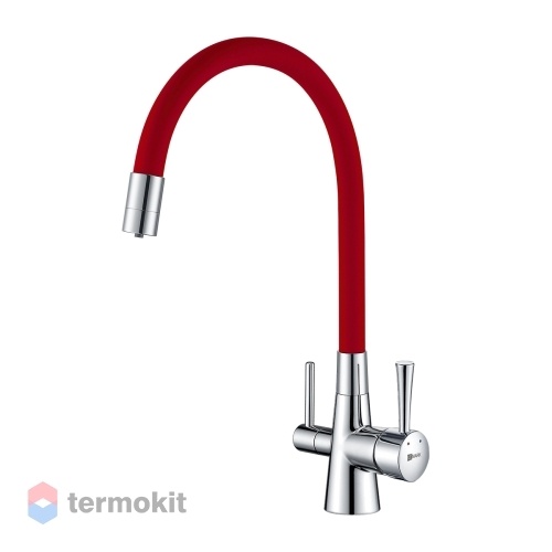 Смеситель для кухни Lemark Comfort хром/красный LM3075C-Red