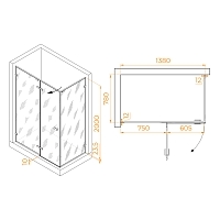 Душевой уголок RGW Stilvoll SV-040 2000x1400x800 хром 353204048-11