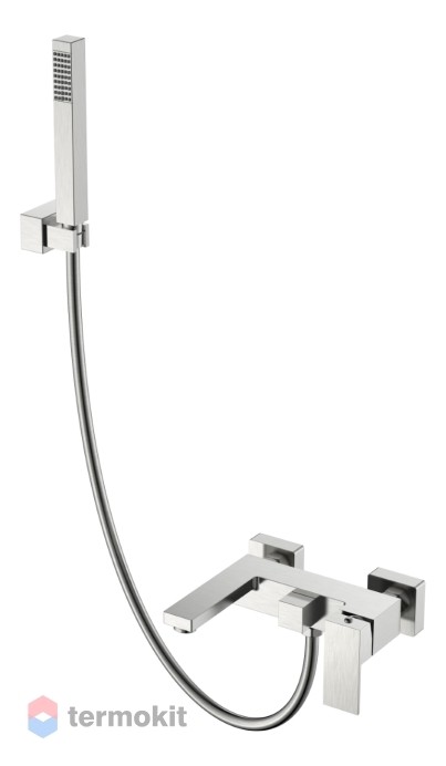 Смеситель для ванны и душа Boheme Qubic Brushed Nickel 473-NB