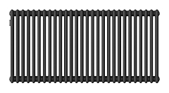 Стальной трубчатый радиатор Kohr Heim 3057/28 секций с боковым подключением 3/4 черный