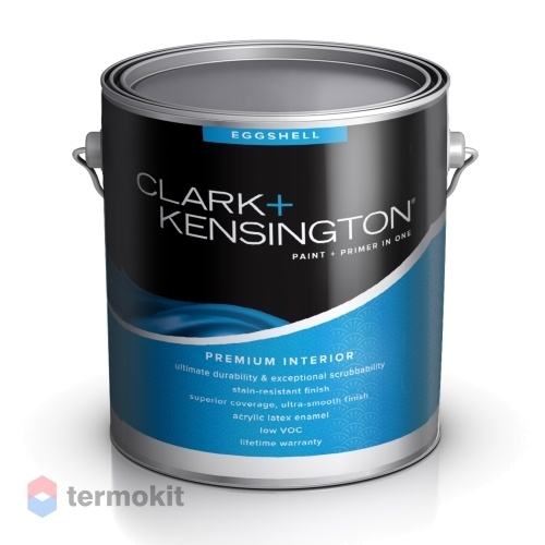Clark+Kensington Premium Eggshell, Интерьерная высокопрочная полуматовая краска с керамическими микрогранулами, белая база, 0.946 л
