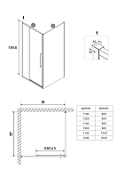 Душевой уголок Niagara Nova 1950x1200x800 черный матовый NG-85-12AB-A80B-34