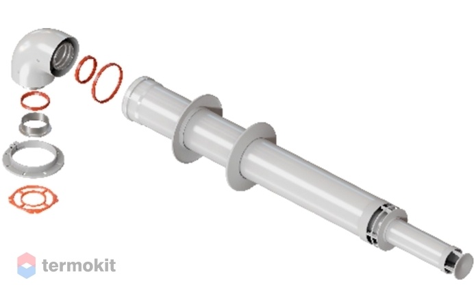 Rommer Комплект дымохода СТАНДАРТ 60/100 - 900мм (IMMERGAS)