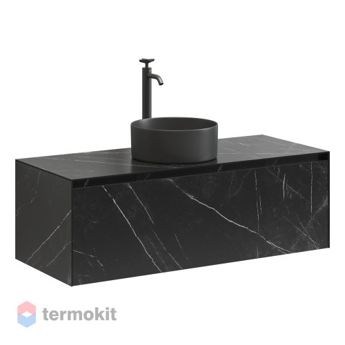 Тумба с раковиной SANCOS Stone 120 подвесная Nero Marquina ST120NM+CN6032MB