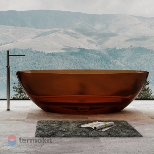 Прозрачная ванна ABBER Kristall 1800x850 коричневый AT9702Opal