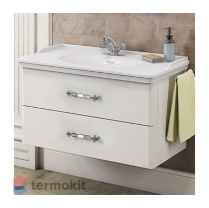 Тумба с раковиной Comforty Неаполь-100 подвесная белый глянец 00004139025