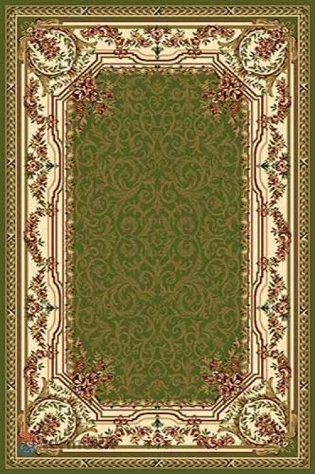 Ковёр Merinos Olympos 100x200 прямоугольный зелёный/кремовый d074