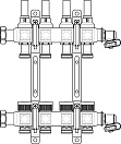 Oventrop Коллектор "Multidis SF"  на 4 контура 1404354 из нерж.стали 1" с регулирующими вставками и расходомерами