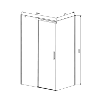 Душевой уголок Vincea Dice 2000x1600x800 вороненая сталь VSR-4D8016CLGM