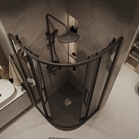 Душевой уголок Grossman Cosmo 1950x1000x1000 (тонированное стекло) черный матовый 301.K33.02.1010.21.10