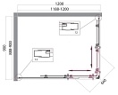 Душевой уголок BelBagno UNO 1950х1200х900 хром UNO-195-RH-2-120/90-C-Cr