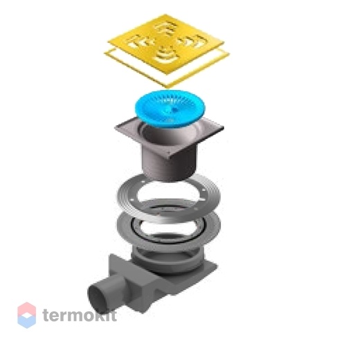 Сливной трап Pestan Confluo Standard Square 4 Gold 13000139