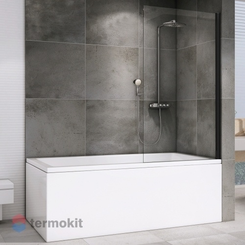 Душевая шторка на ванну ABBER Immer Offen 1000x1400 черный AG71100B