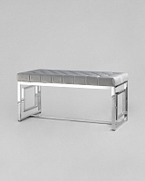 Банкетка-скамейка БРУКЛИН вельвет серый сталь серебро